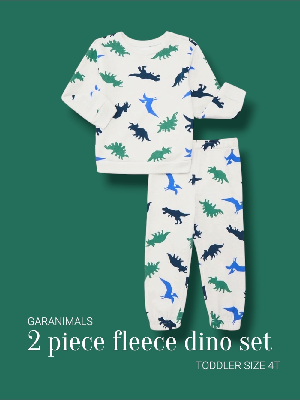 Garanimals Toddler Boy 2-Piece Fleece Sweatshirt & Jogger Outfit Set, size 4T